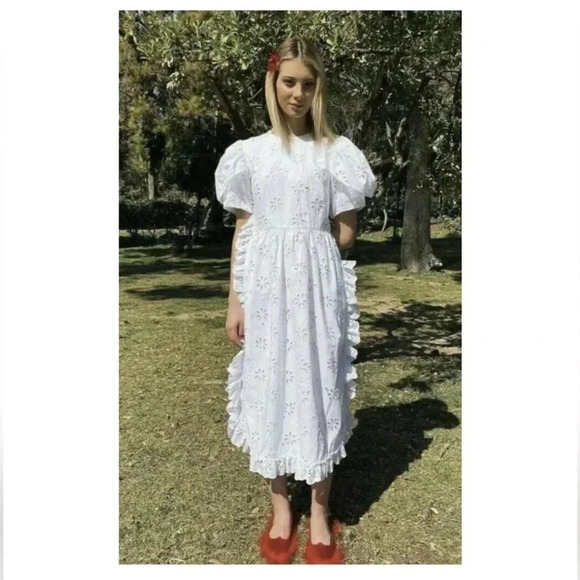 NWT Simone Rocha x H&M HM Eyelet Dress S - Picture 3 of 5
